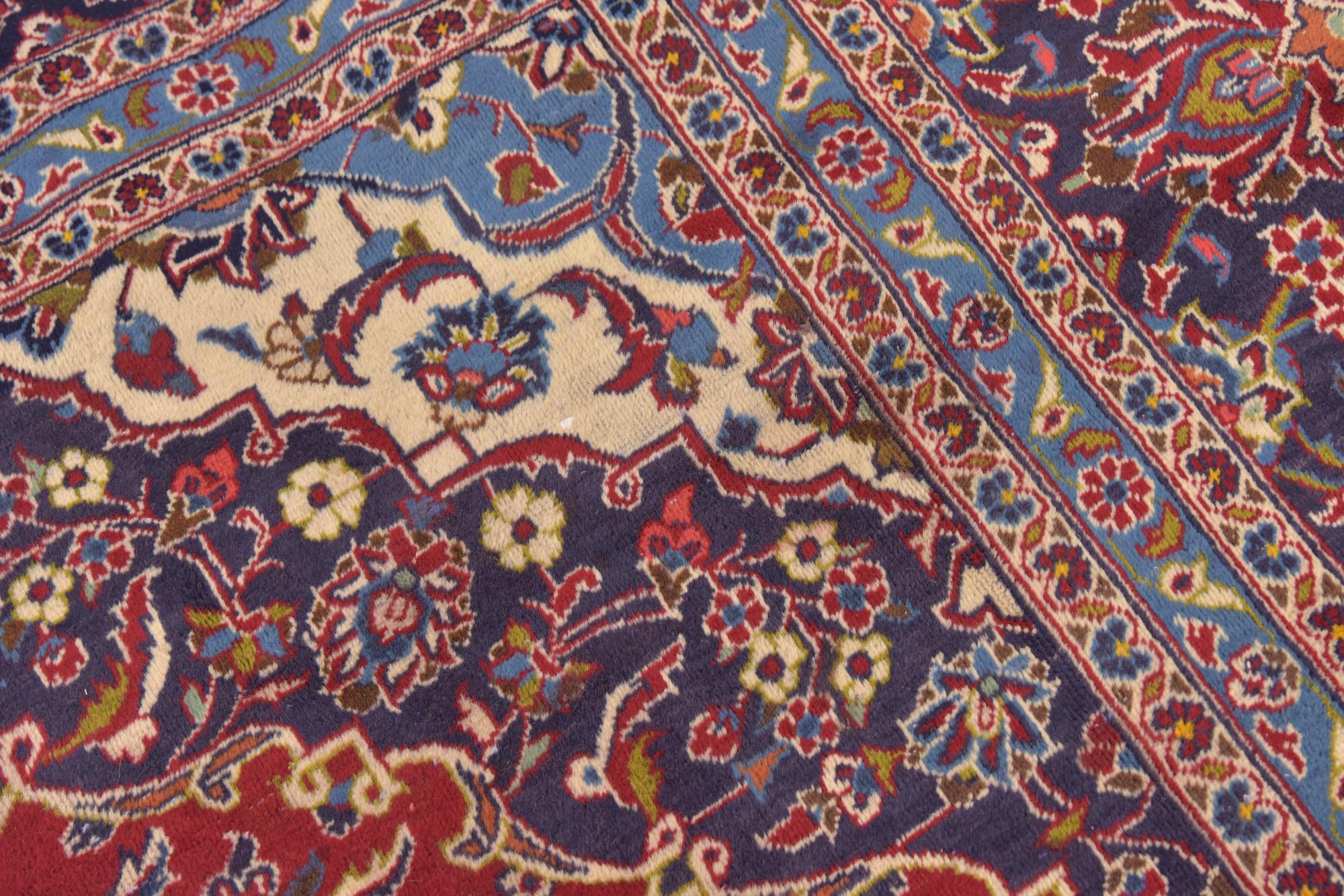 9' 6 x 12' 10 Hand Knotted Mashad Persian Wool Rug