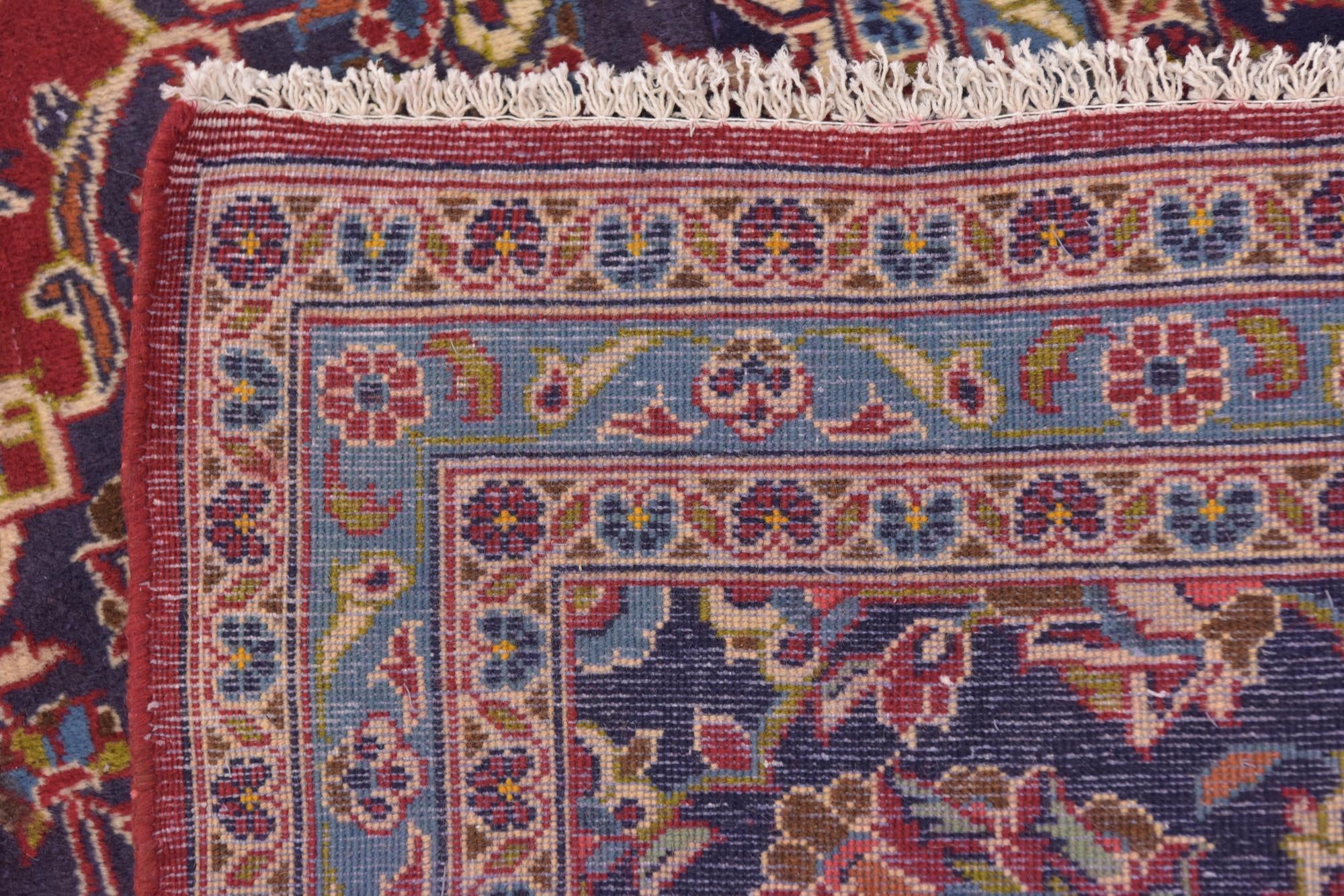 9' 6 x 12' 10 Hand Knotted Mashad Persian Wool Rug