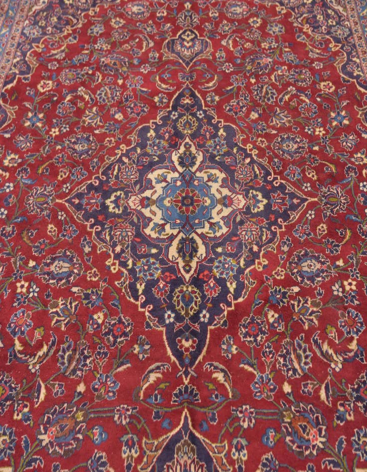 Detail image of 9' 6 x 12' 10  Hand Knotted Mashad Persian Wool Rug