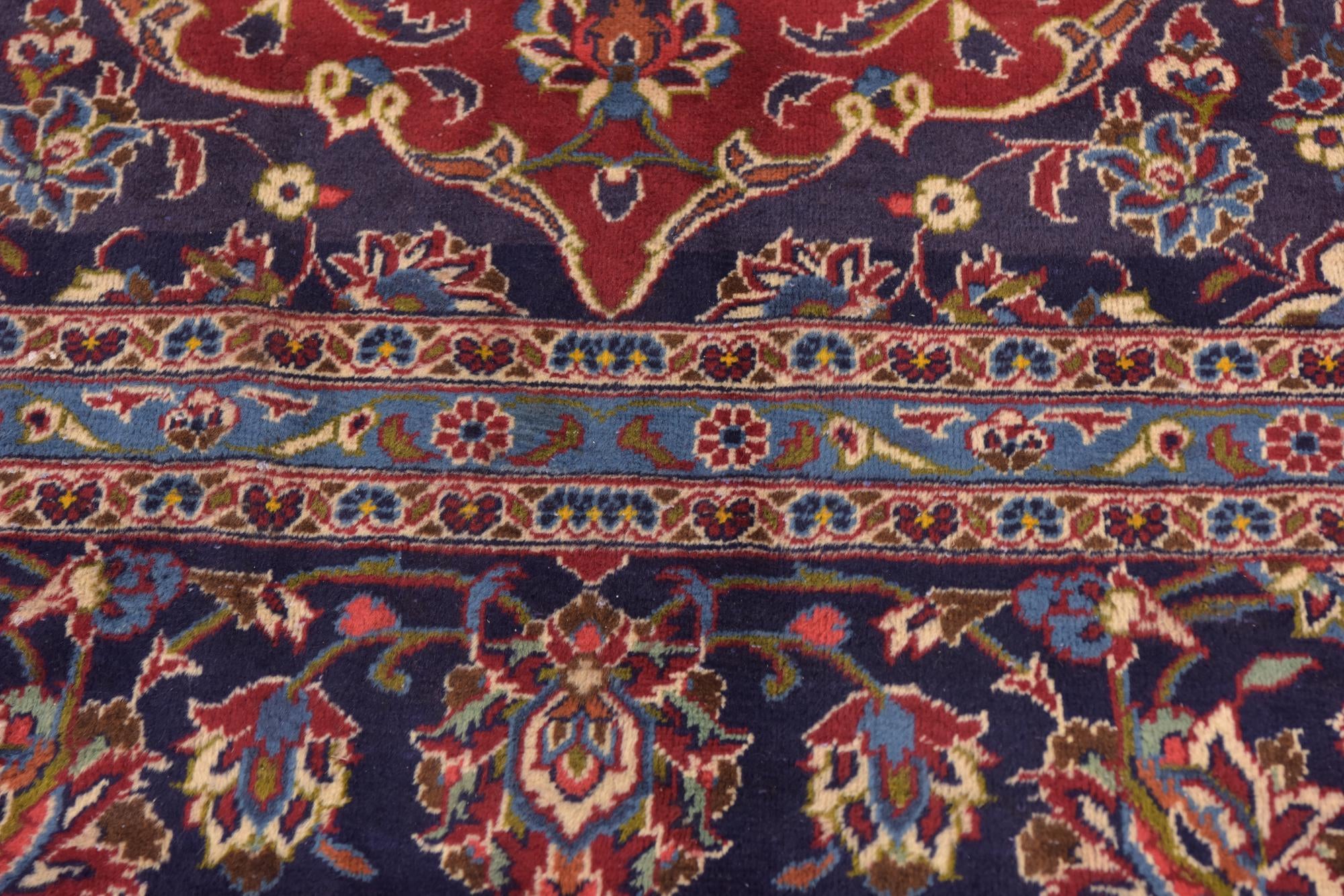 9' 6 x 12' 10 Hand Knotted Mashad Persian Wool Rug