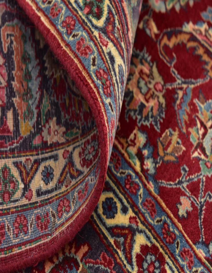 Detail image of 9' 8 x 13'  Hand Knotted Mashad Persian Wool Rug