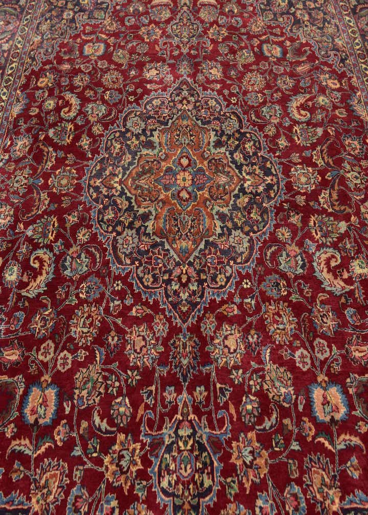 9' 8 x 13' Hand Knotted Mashad Persian Wool Rug