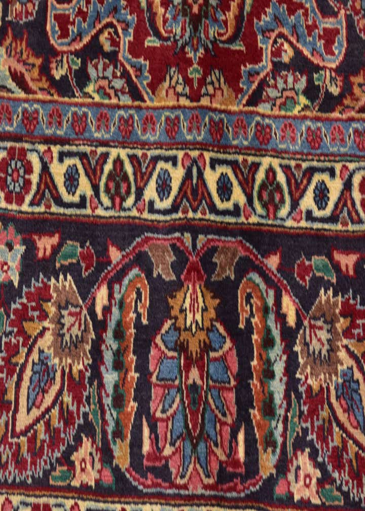 9' 8 x 13' Hand Knotted Mashad Persian Wool Rug