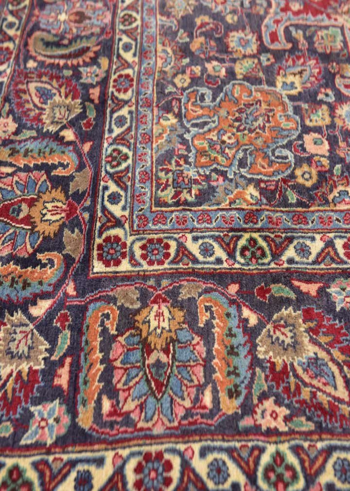 9' 8 x 13' Hand Knotted Mashad Persian Wool Rug