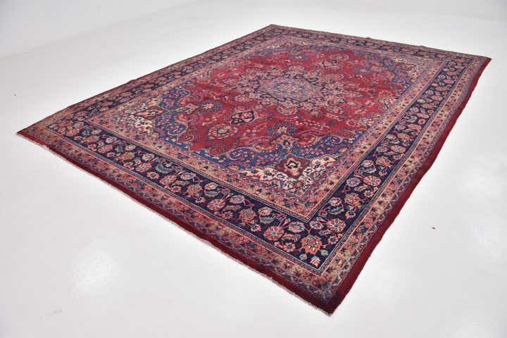 9' 7 x 12' 7 Hand Knotted Mashad Persian Wool Rug
