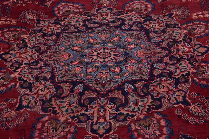 9' 7 x 12' 7 Hand Knotted Mashad Persian Wool Rug