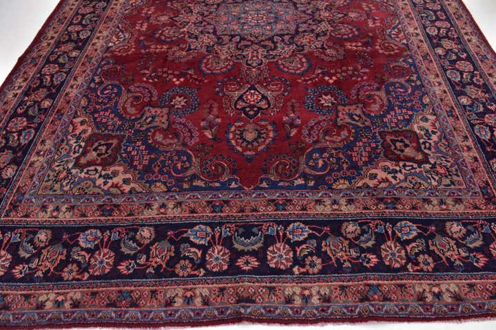 9' 7 x 12' 7 Hand Knotted Mashad Persian Wool Rug