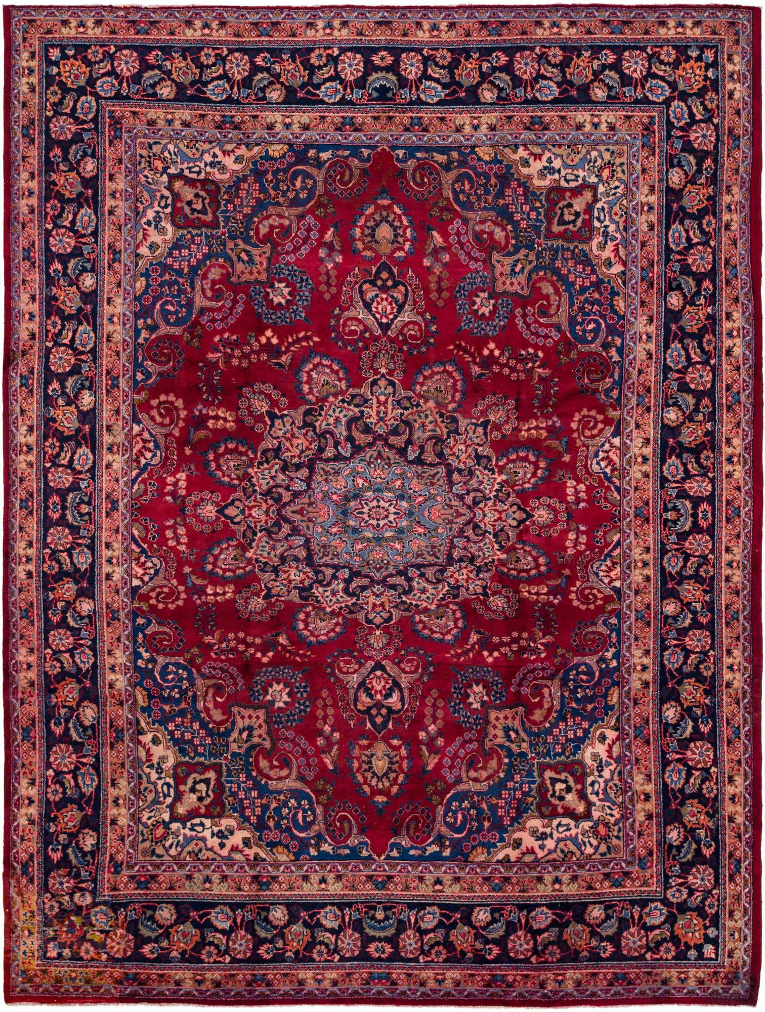 9' 7 x 12' 7 Hand Knotted Mashad Persian Wool Rug