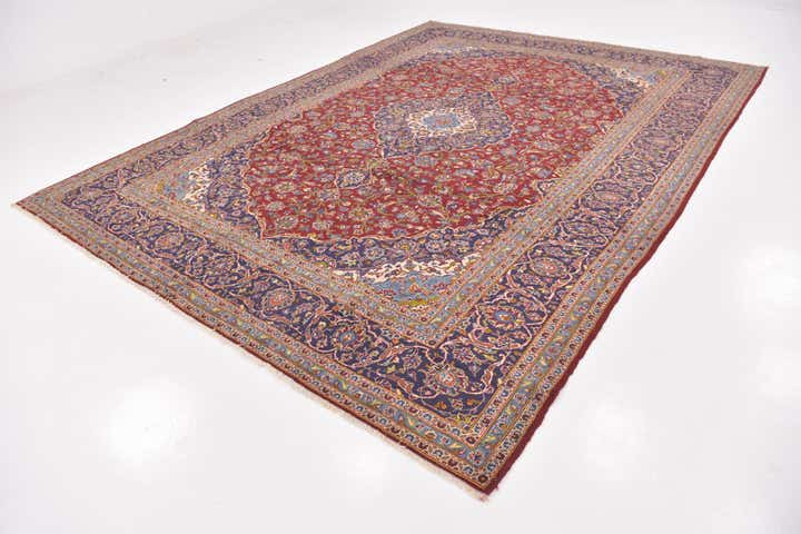 9' 8 x 12' 10 Hand Knotted Mashad Persian Wool Rug