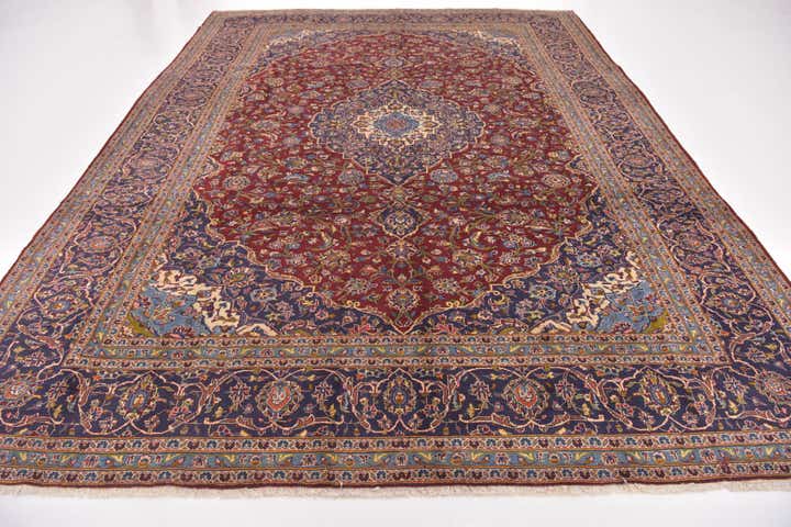 9' 8 x 12' 10 Hand Knotted Mashad Persian Wool Rug