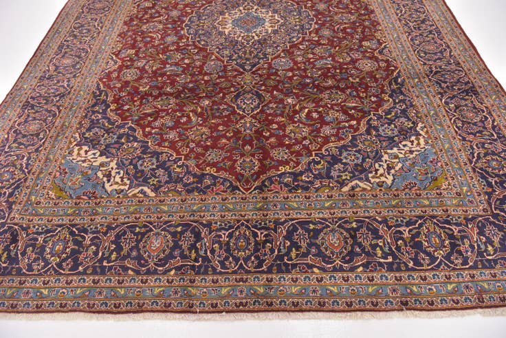 Detail image of 9' 8 x 12' 10 Hand Knotted Mashad Persian Wool Rug