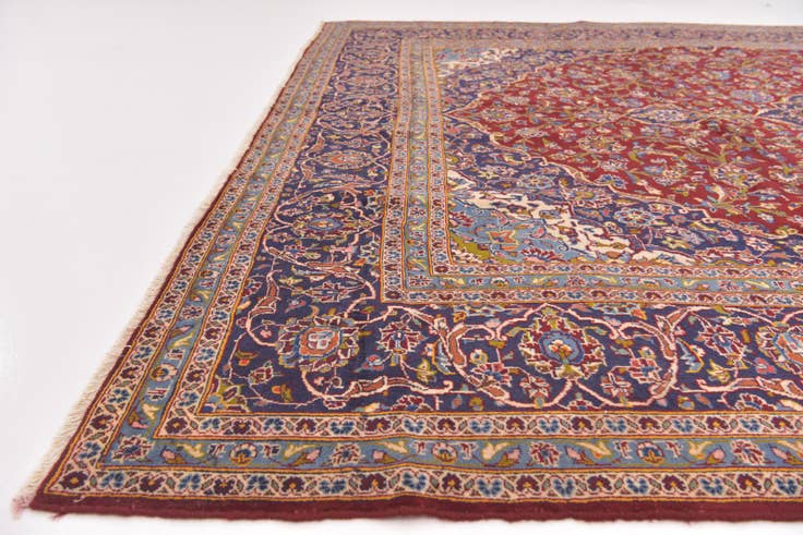 Detail image of 9' 8 x 12' 10 Hand Knotted Mashad Persian Wool Rug