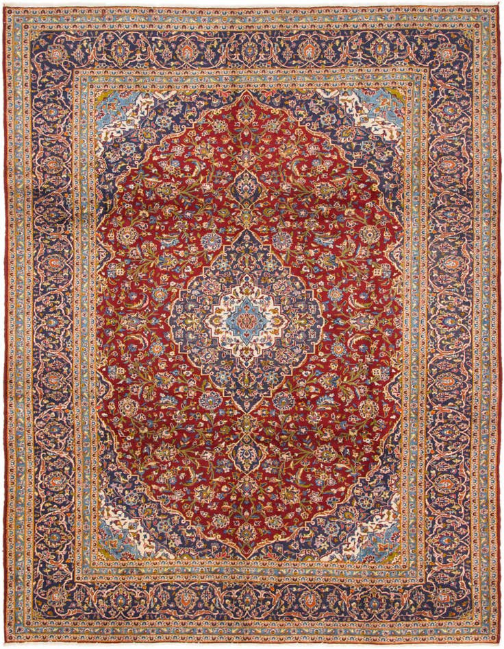 Detail image of 9' 8 x 12' 10 Hand Knotted Mashad Persian Wool Rug