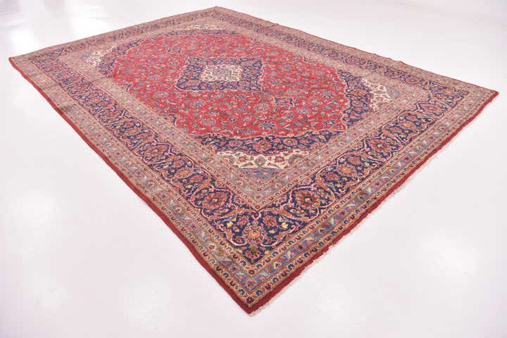 9' 7 x 13' 4 Hand Knotted Mashad Persian Wool Rug