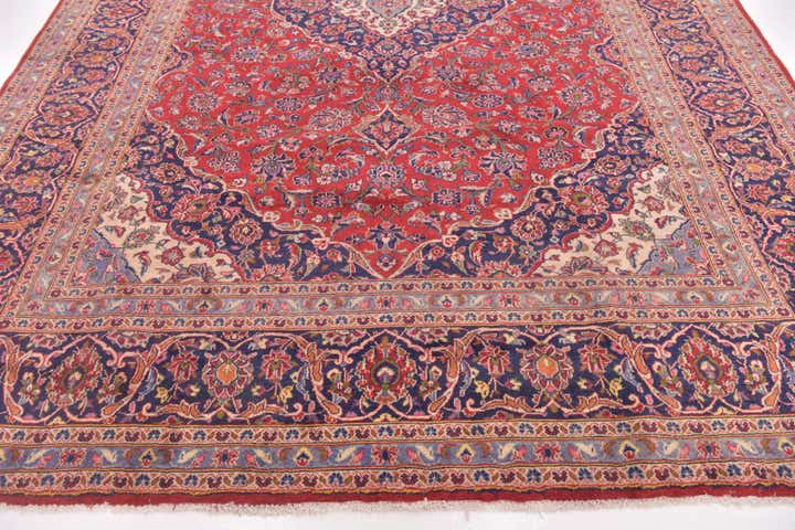 9' 7 x 13' 4 Hand Knotted Mashad Persian Wool Rug