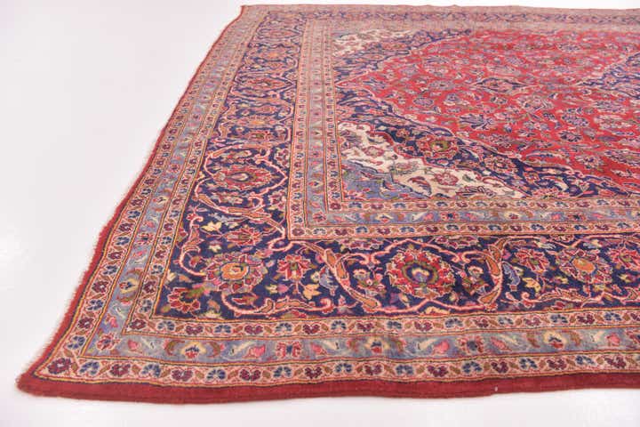 9' 7 x 13' 4 Hand Knotted Mashad Persian Wool Rug