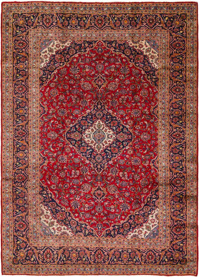 Detail image of 9' 7 x 13' 4 Hand Knotted Mashad Persian Wool Rug