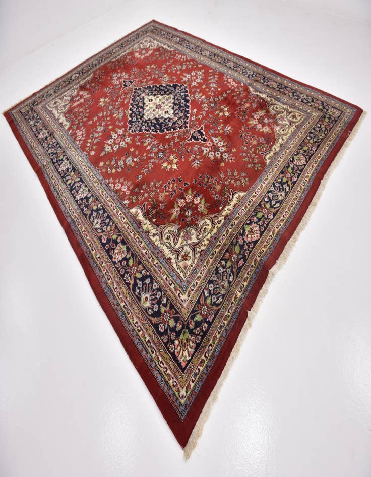 Detail image of 9' 6 x 13'  Hand Knotted Mashad Wool Rug