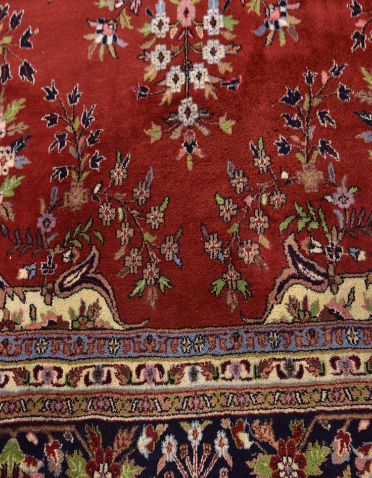 Detail image of 9' 6 x 13'  Hand Knotted Mashad Wool Rug