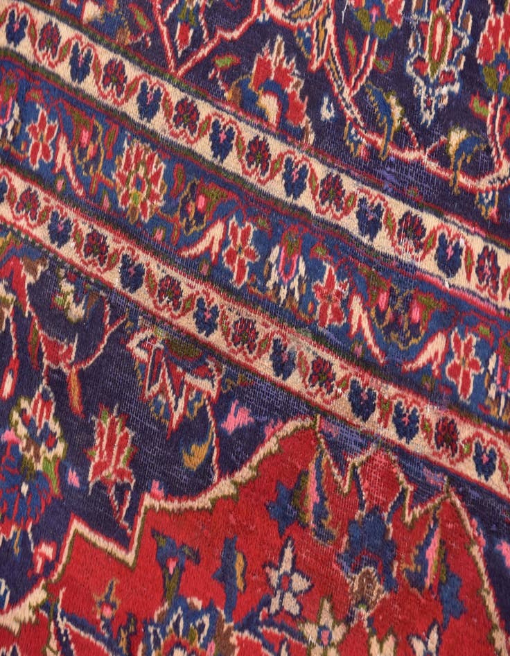 Detail image of 9' 9 x 12' 8 Hand Knotted Mashad Persian Wool Rug