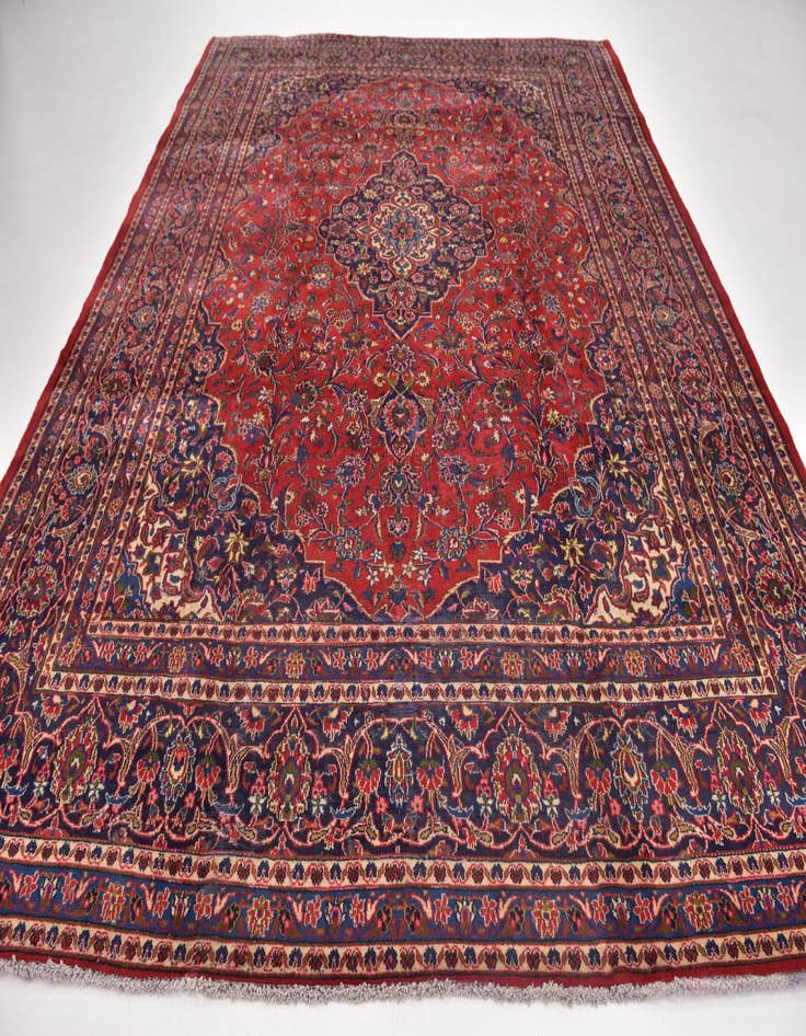 Detail image of 9' 9 x 12' 8 Hand Knotted Mashad Persian Wool Rug