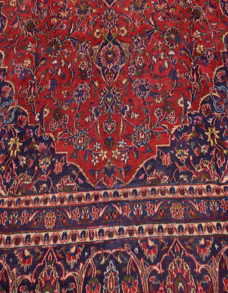 Detail image of 9' 9 x 12' 8 Hand Knotted Mashad Persian Wool Rug