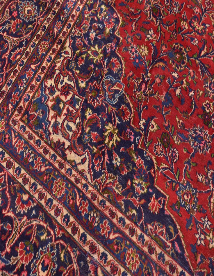 Detail image of 9' 9 x 12' 8 Hand Knotted Mashad Persian Wool Rug