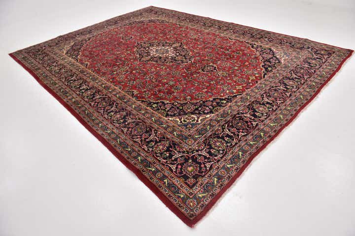 9' 9 x 12' 9 Hand Knotted Mashad Persian Wool Rug