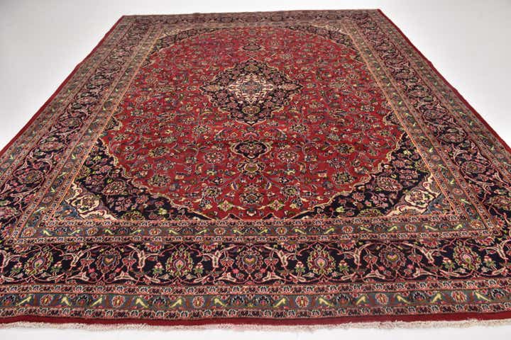 9' 9 x 12' 9 Hand Knotted Mashad Persian Wool Rug