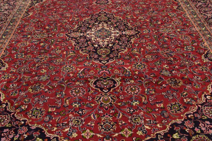 9' 9 x 12' 9 Hand Knotted Mashad Persian Wool Rug