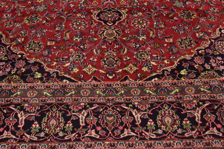 Detail image of 9' 9 x 12' 9 Hand Knotted Mashad Persian Wool Rug