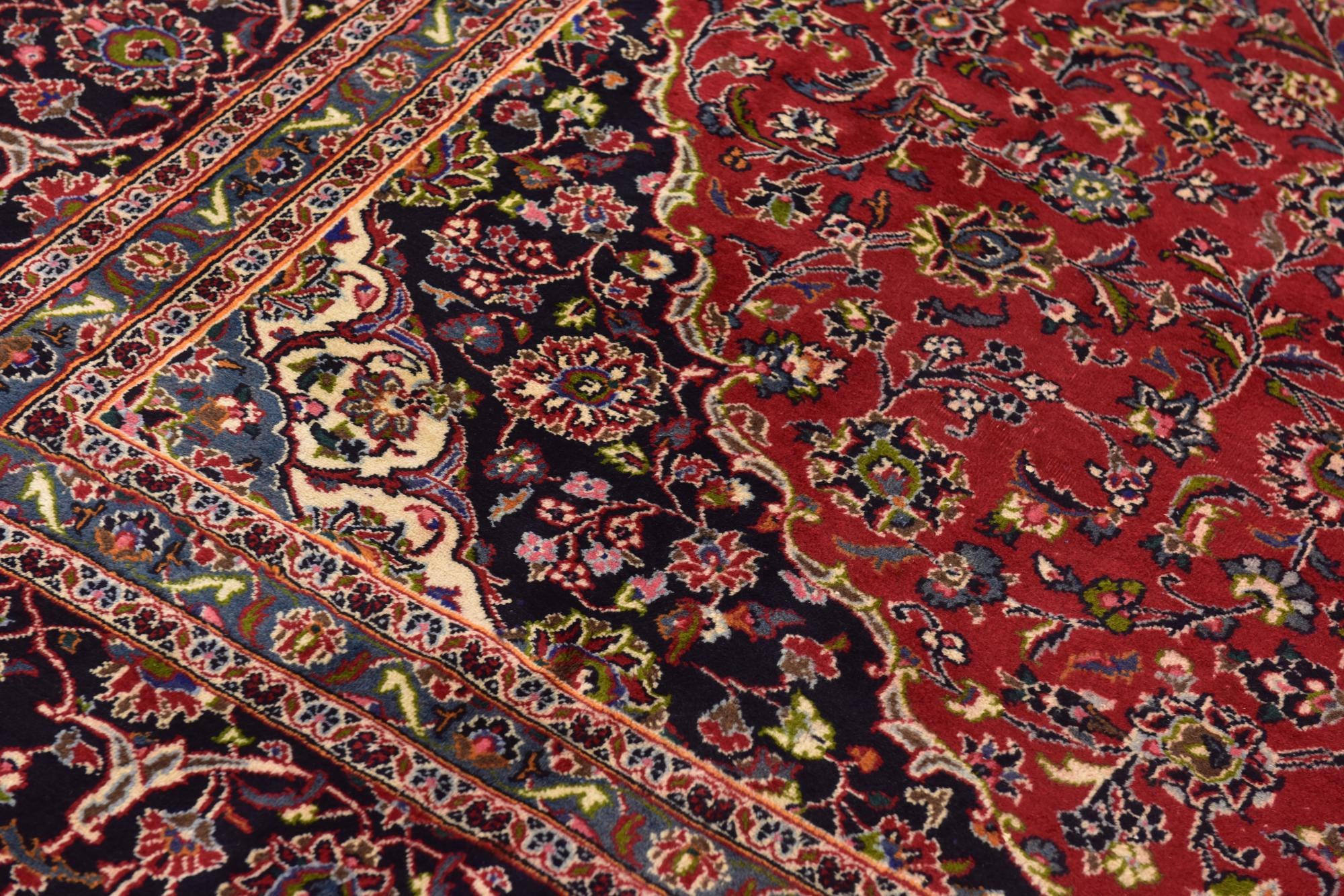 9' 9 x 12' 9 Hand Knotted Mashad Persian Wool Rug