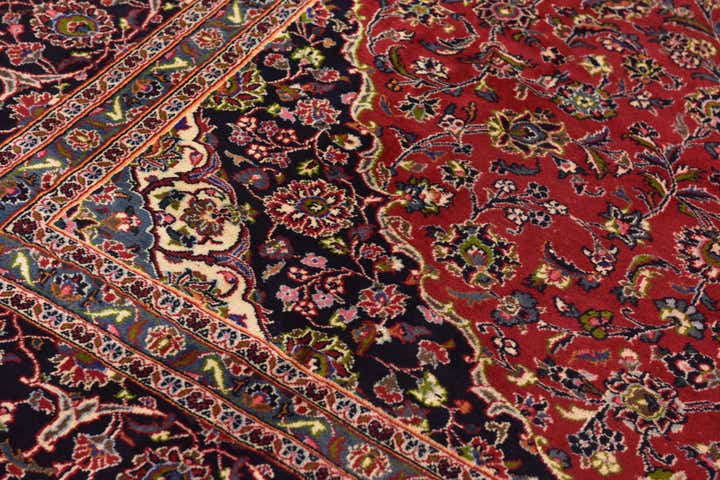 9' 9 x 12' 9 Hand Knotted Mashad Persian Wool Rug