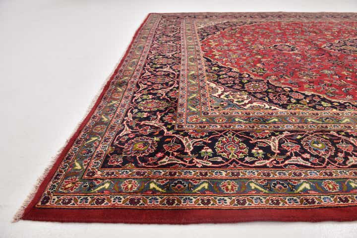 9' 9 x 12' 9 Hand Knotted Mashad Persian Wool Rug
