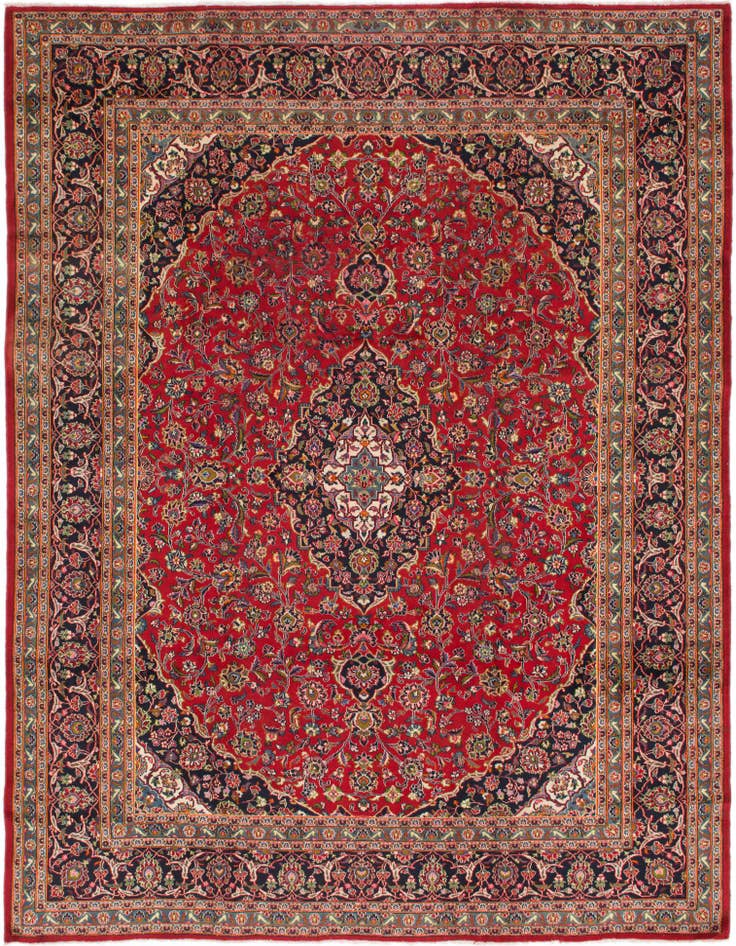 Detail image of 9' 9 x 12' 9 Hand Knotted Mashad Persian Wool Rug