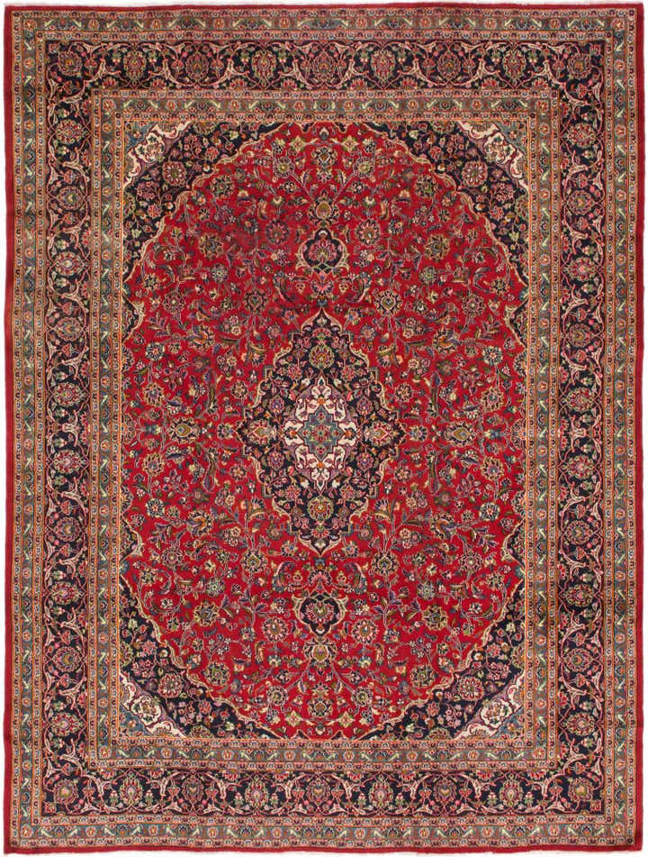 9' 9 x 12' 9 Hand Knotted Mashad Persian Wool Rug