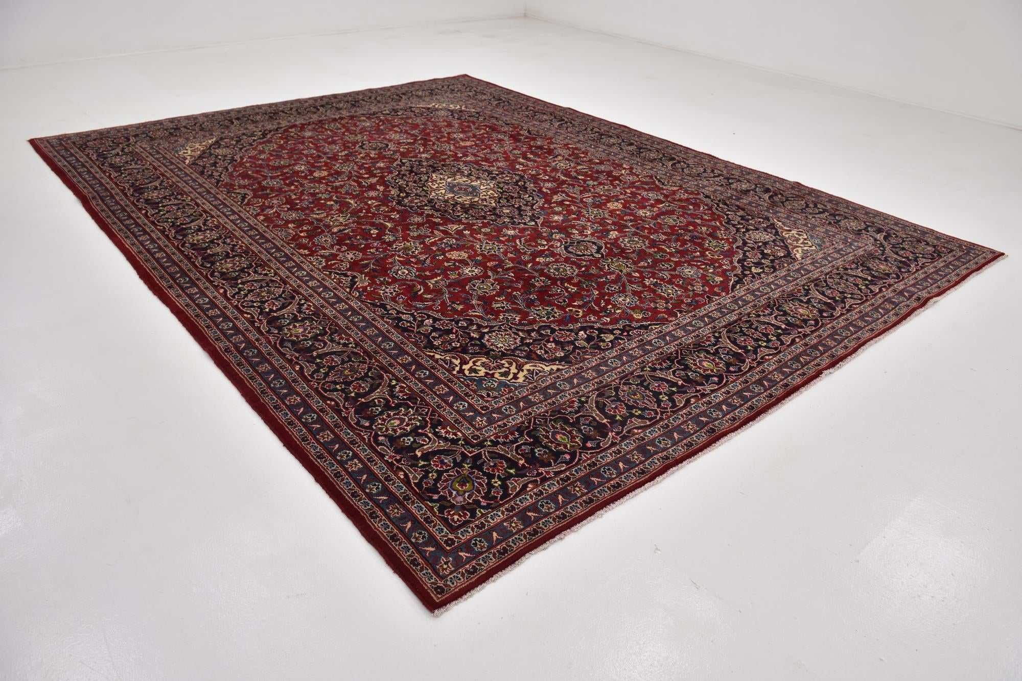 9' 8 x 12' 6 Hand Knotted Mashad Persian Wool Rug