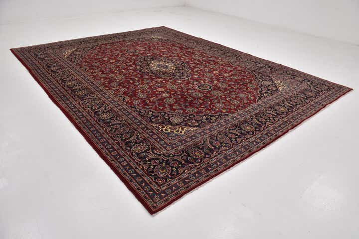 9' 8 x 12' 6 Hand Knotted Mashad Persian Wool Rug