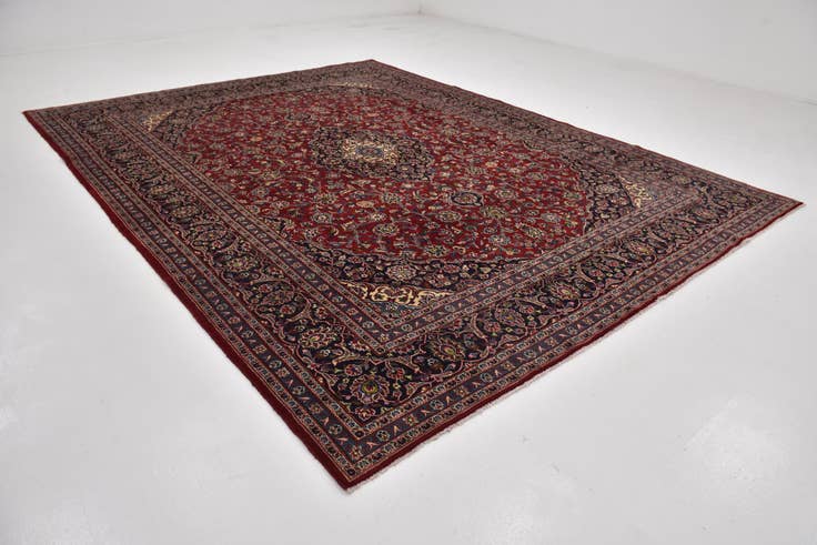 Detail image of 9' 8 x 12' 6 Hand Knotted Mashad Persian Wool Rug