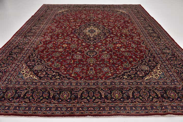 9' 8 x 12' 6 Hand Knotted Mashad Persian Wool Rug