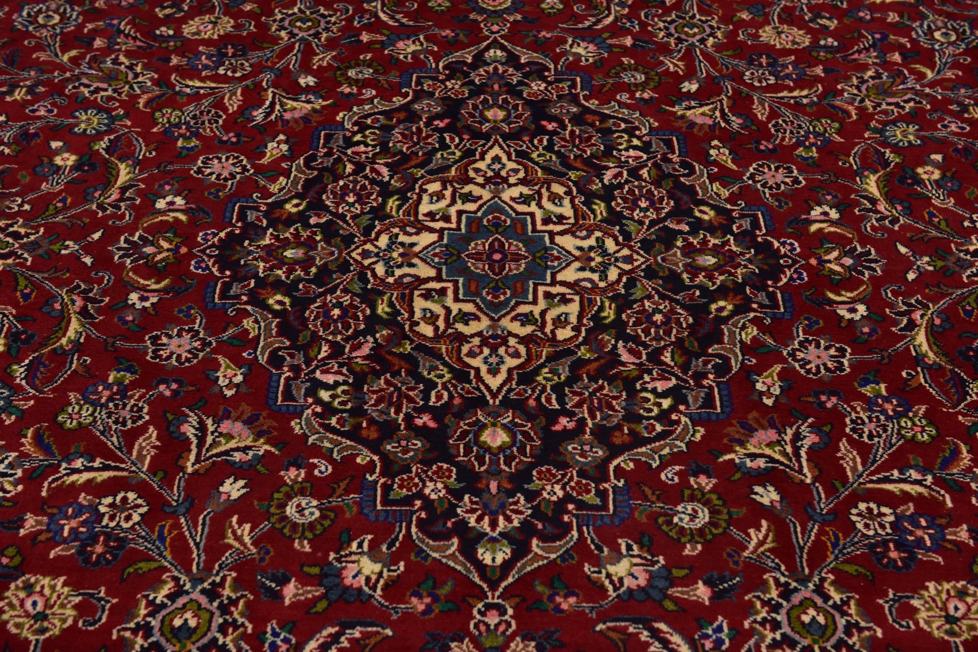 9' 8 x 12' 6 Hand Knotted Mashad Persian Wool Rug