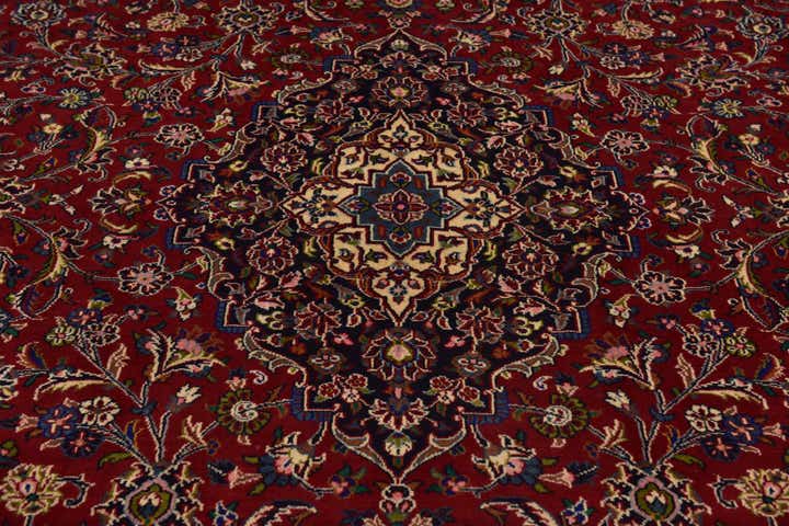 9' 8 x 12' 6 Hand Knotted Mashad Persian Wool Rug