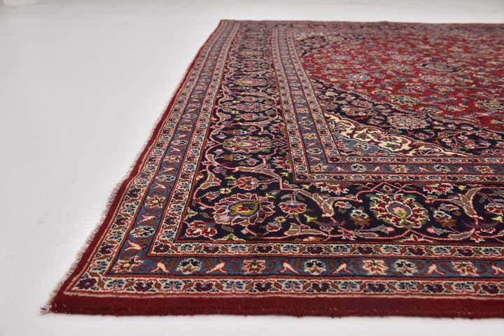 9' 8 x 12' 6 Hand Knotted Mashad Persian Wool Rug
