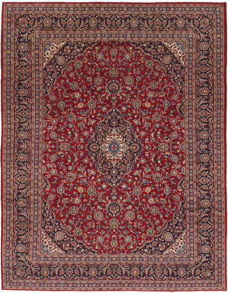 Detail image of 9' 8 x 12' 6 Hand Knotted Mashad Persian Wool Rug