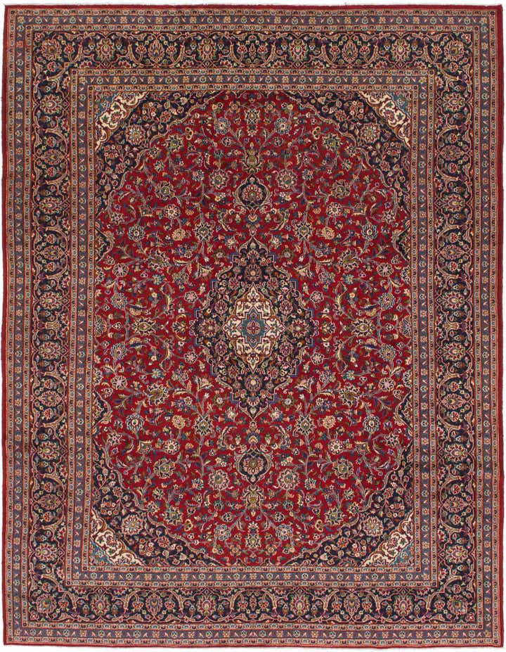 9' 8 x 12' 6 Hand Knotted Mashad Persian Wool Rug