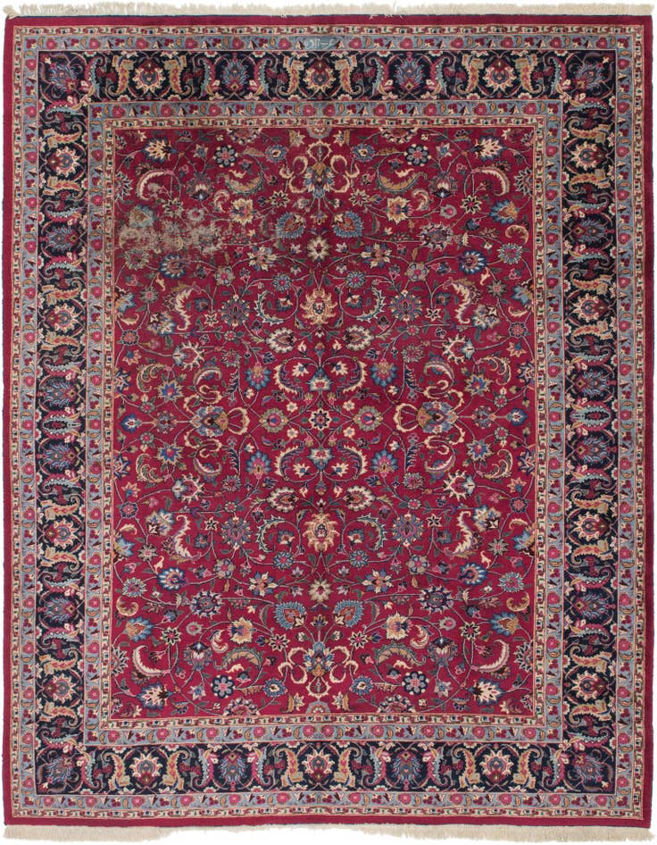 Detail image of 10' x 12' 8 Hand Knotted Mashad Persian Wool Rug