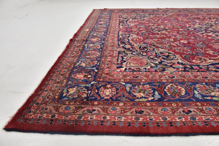 Detail image of 9' 9 x 12' 5 Hand Knotted Mashad Persian Wool Rug