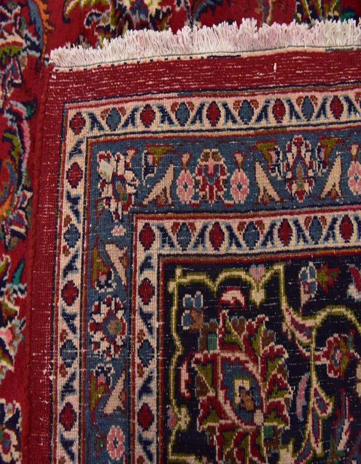 Detail image of 9' 10 x 12' 9  Hand Knotted Mashad Persian Wool Rug