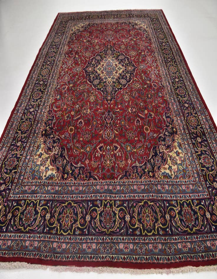 Detail image of 9' 10 x 12' 9  Hand Knotted Mashad Persian Wool Rug