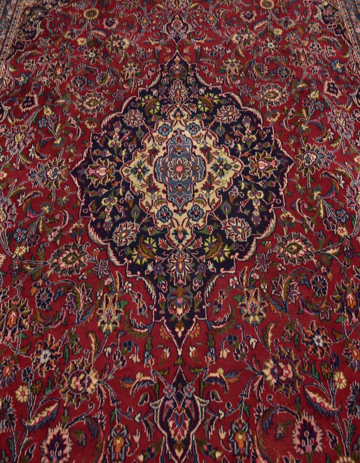 Detail image of 9' 10 x 12' 9  Hand Knotted Mashad Persian Wool Rug